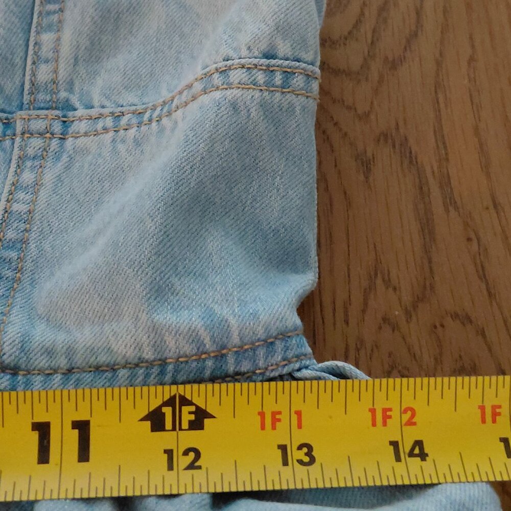 American Eagle Tiered Skirt Denim Dress Corset Y2K Western 80s Prairie Small - Picture 9 of 10